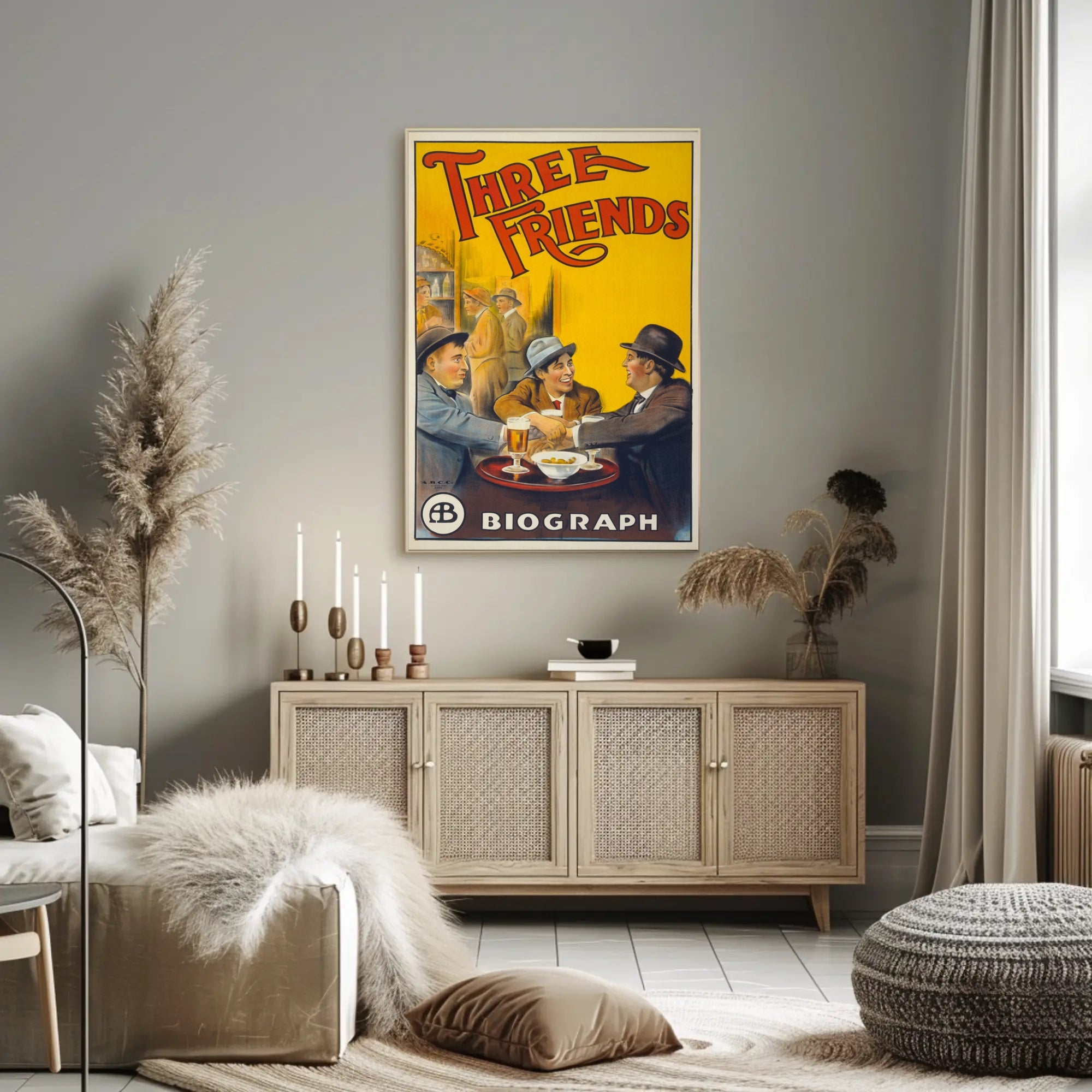 Three Friends Vintage Poster Wall Art Print