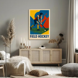 Dynamic Field Hockey Sports Art Poster