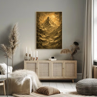 Geometric Mountain Landscape Poster