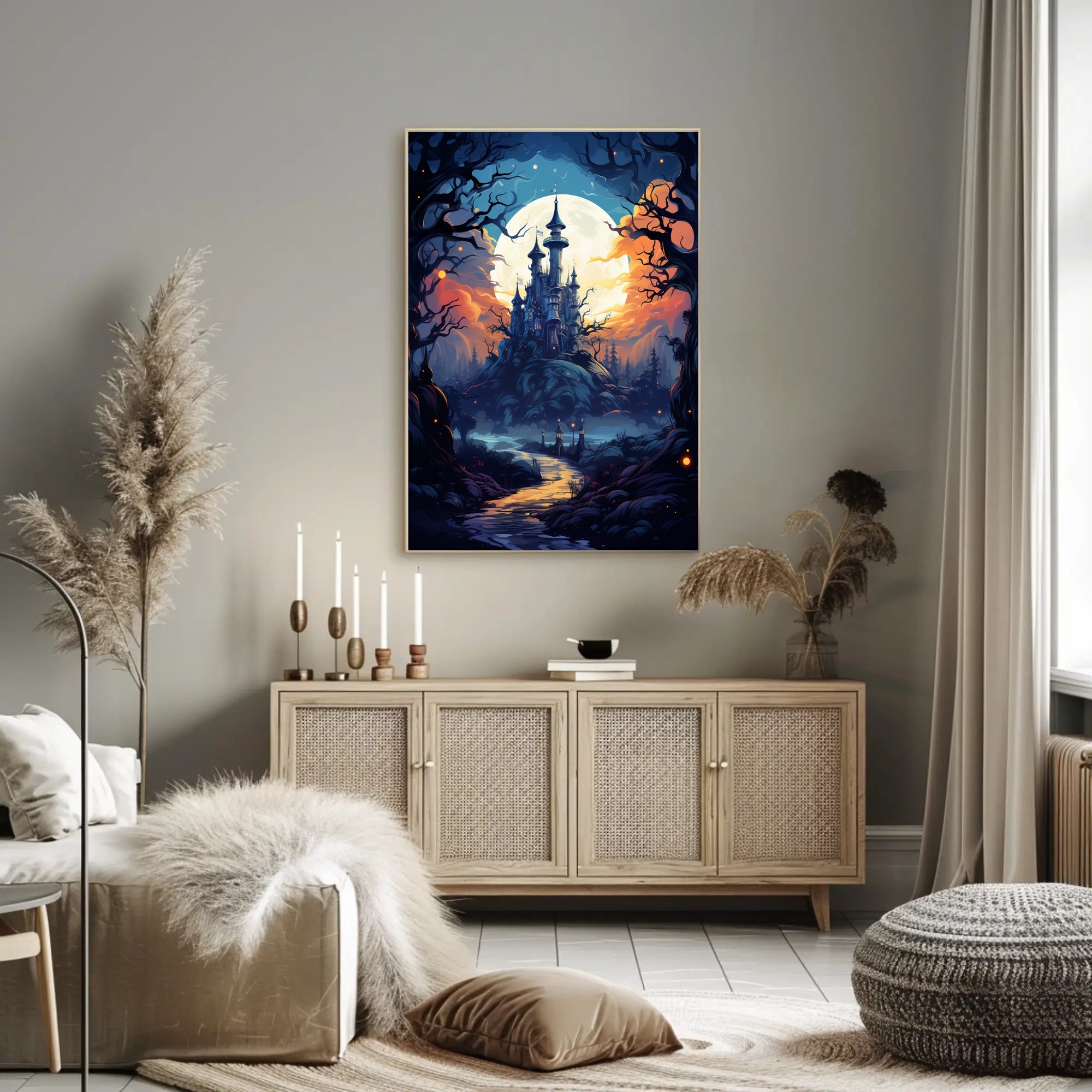 Enchanted Castle Under The Moon Poster