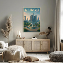 Detroit Skyline Poster