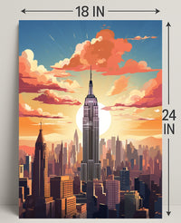 Sunset Over The Cityscape Poster