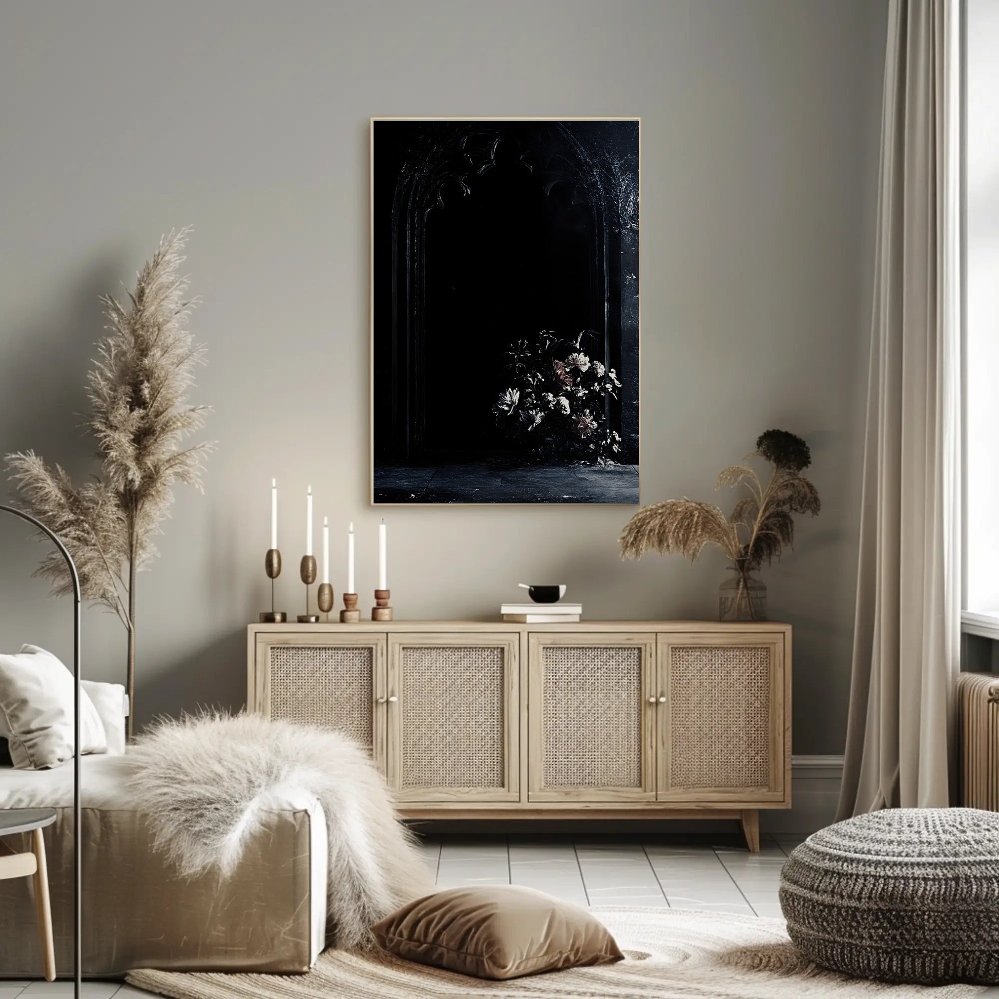 Mysterious Gothic Floral Archway Art Poster - Abstract or Artistic Poster PosterGoat