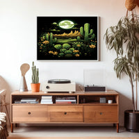 Desert Moonlit Landscape Poster