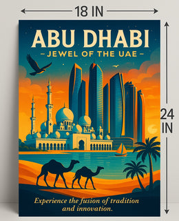 Abu Dhabi Sunset Travel Poster