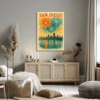 San Diego Skyline Celebration Poster