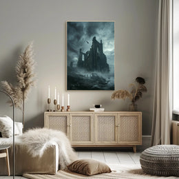 Gothic Cathedral Ruins in Haunting Fantasy or Mythology Poster PosterGoat