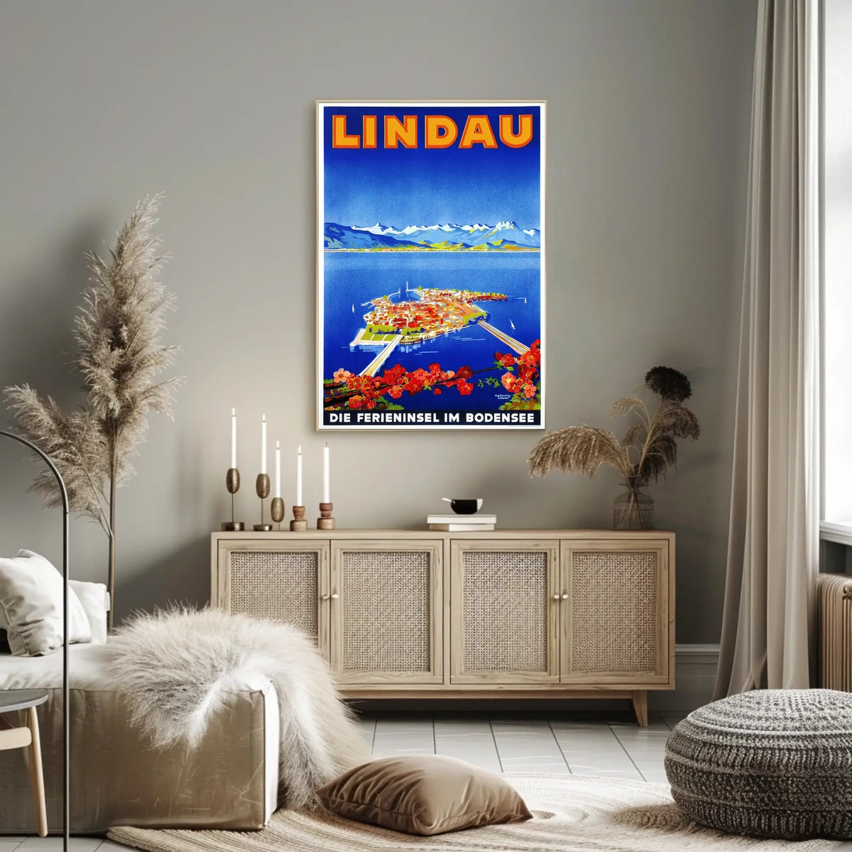 Lindau The Holiday Island In Lake Poster