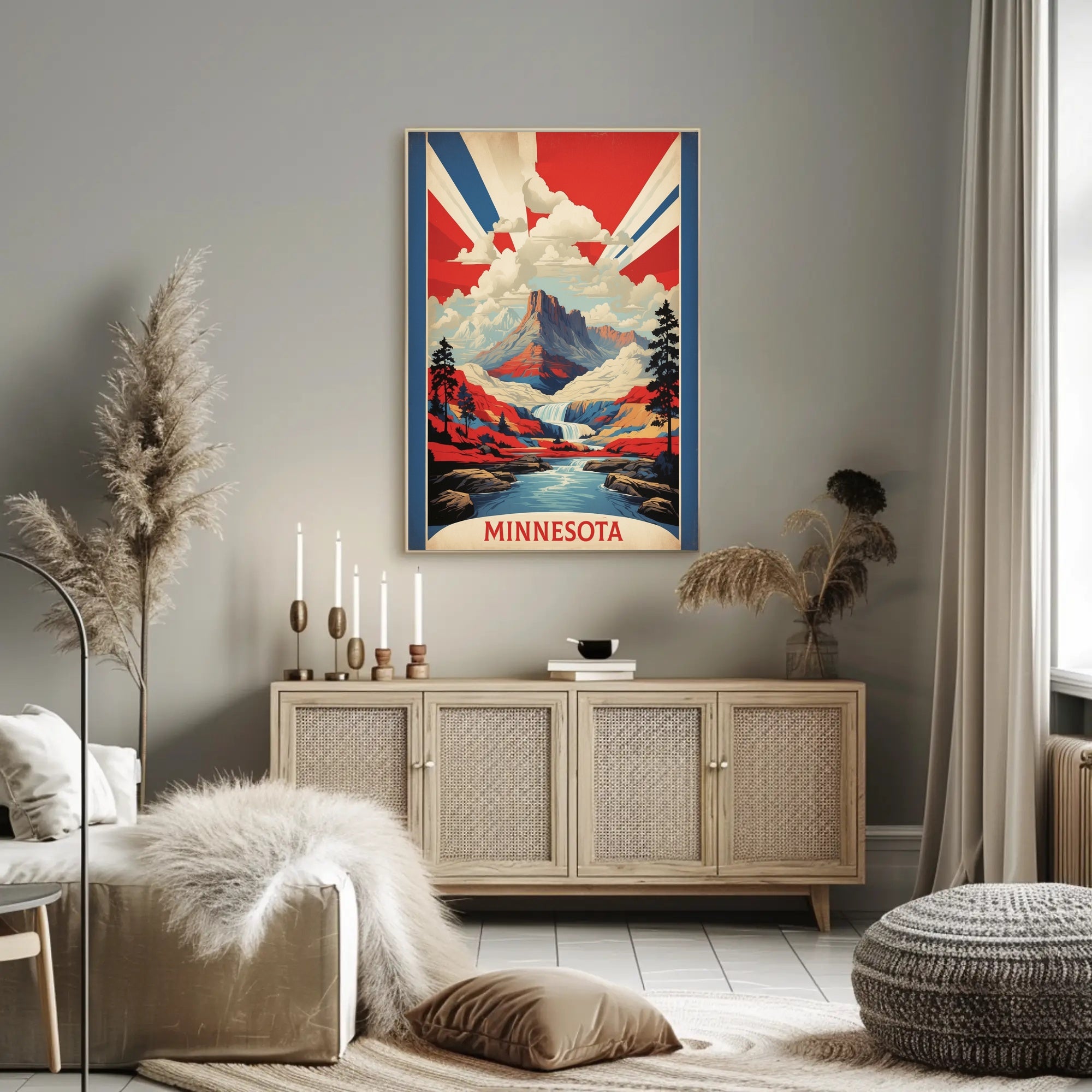 Minnesota Scenic Wilderness in Bold Colors National Park Poster