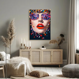 Butterfly Visage Poster Vibrant Pop Art Wall Print