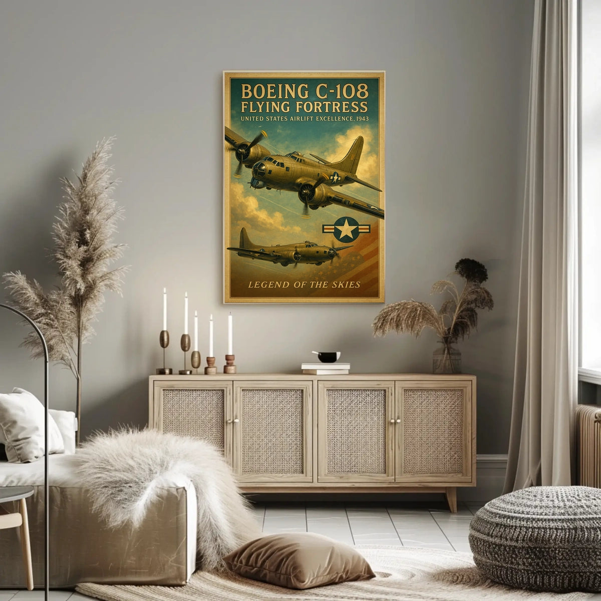 Legendary WWII Boeing C-108 Aviation Poster Art