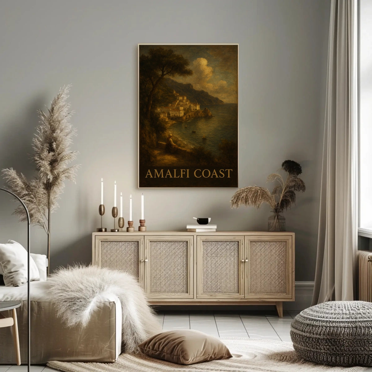 Amalfi Coast Poster Wall Art For Coastal Decor Travel Gift