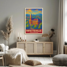 Fayetteville Landmark Pointillism Heritage Poster