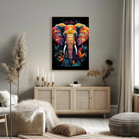 Majestic Elephant Abstract Wildlife Art Poster