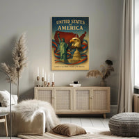 United States of America Land of the Free Poster PosterGoat