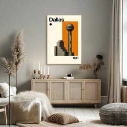 Dallas 1841 Architectural Cityscape Travel Poster