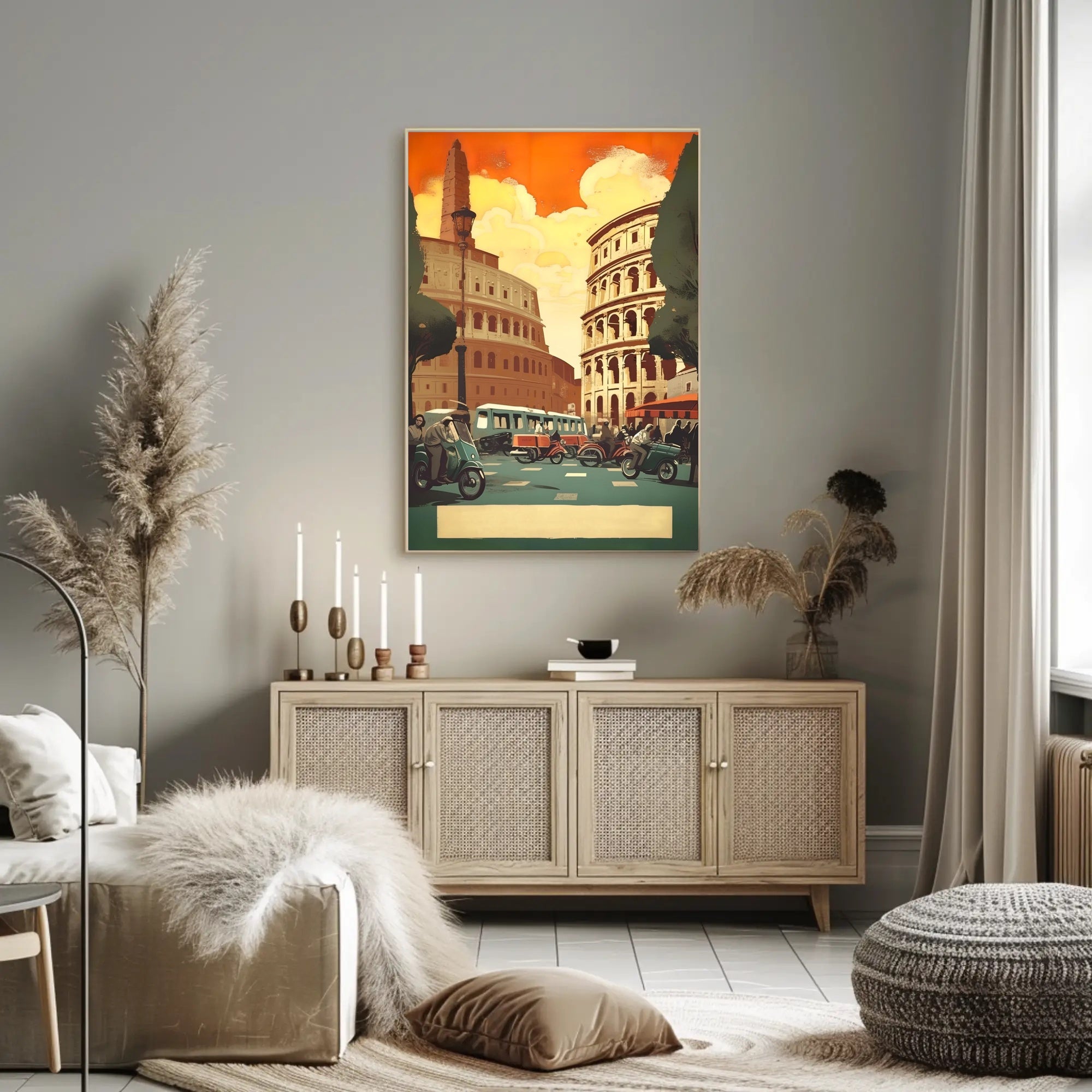 Vibrant Roman Streetscape Poster