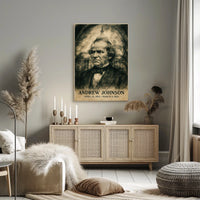 Andrew Johnson 17th President of the United States Double Exposure Poster