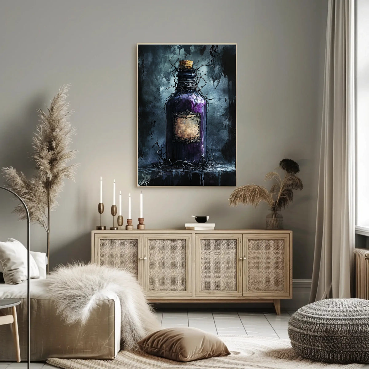 Mysterious Bottle Dark Fantasy Poster