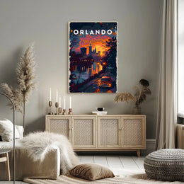 Orlando Sunset Skyline Poster