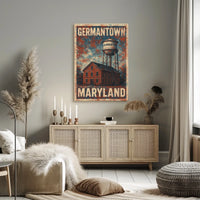 Germantown Maryland Scenic Map Inspired Poster