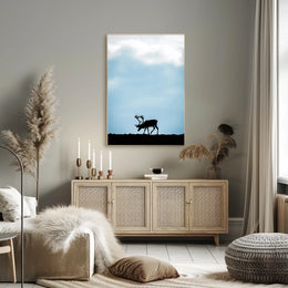 Silhouette Of A Reindeer Poster