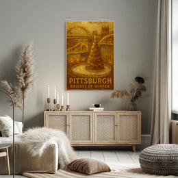 Pittsburgh Bridges Of Winter Poster