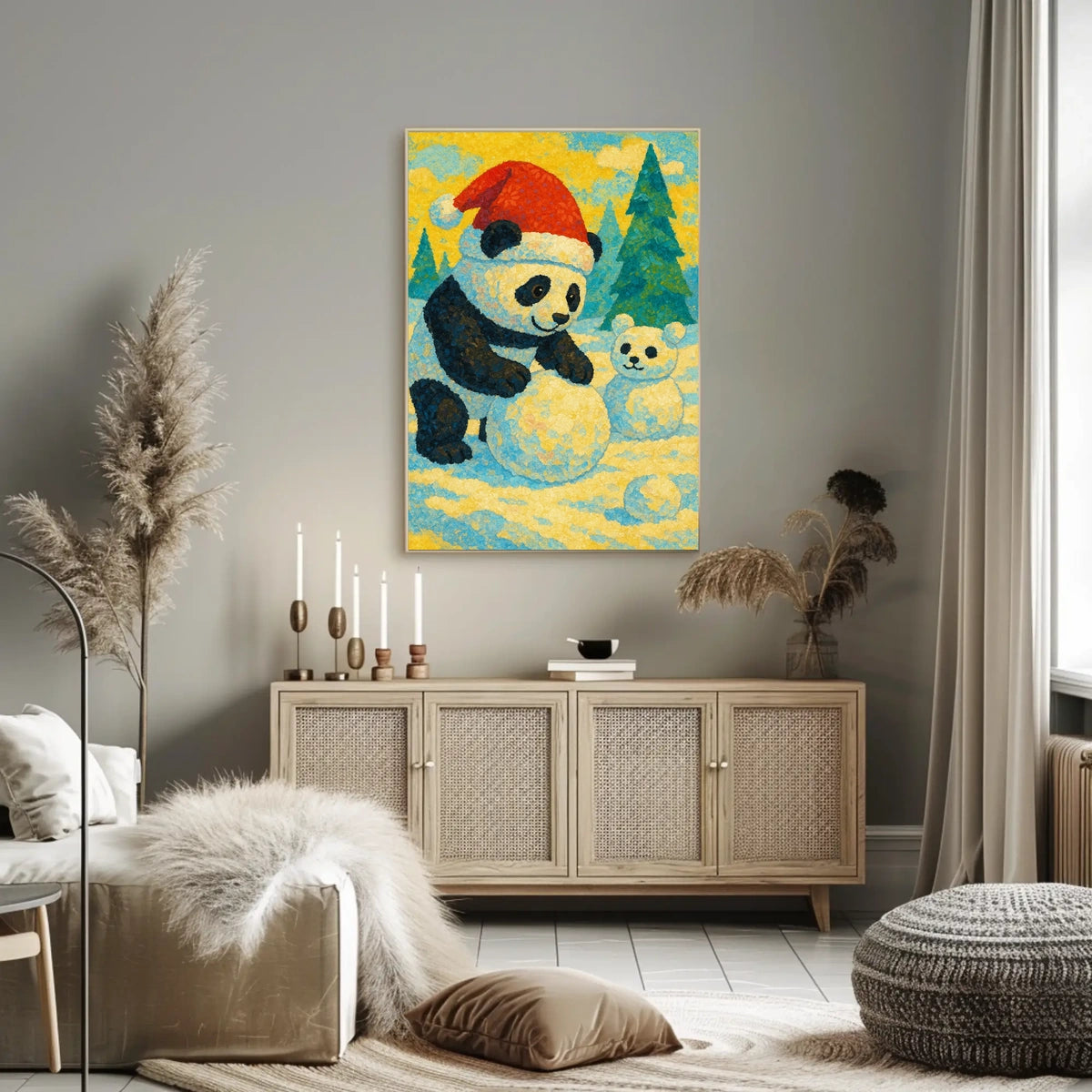 Festive Panda in Winter Wonderland Poster