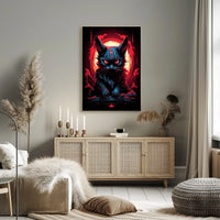 Mystical Cat Poster: Surreal Fantasy Art Print