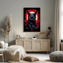 Mystical Cat Poster: Surreal Fantasy Art Print