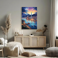 Vibrant Metropolis Skyline Art Print Travel Poster
