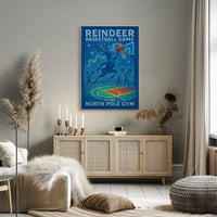 Reindeer Basketball Game Poster
