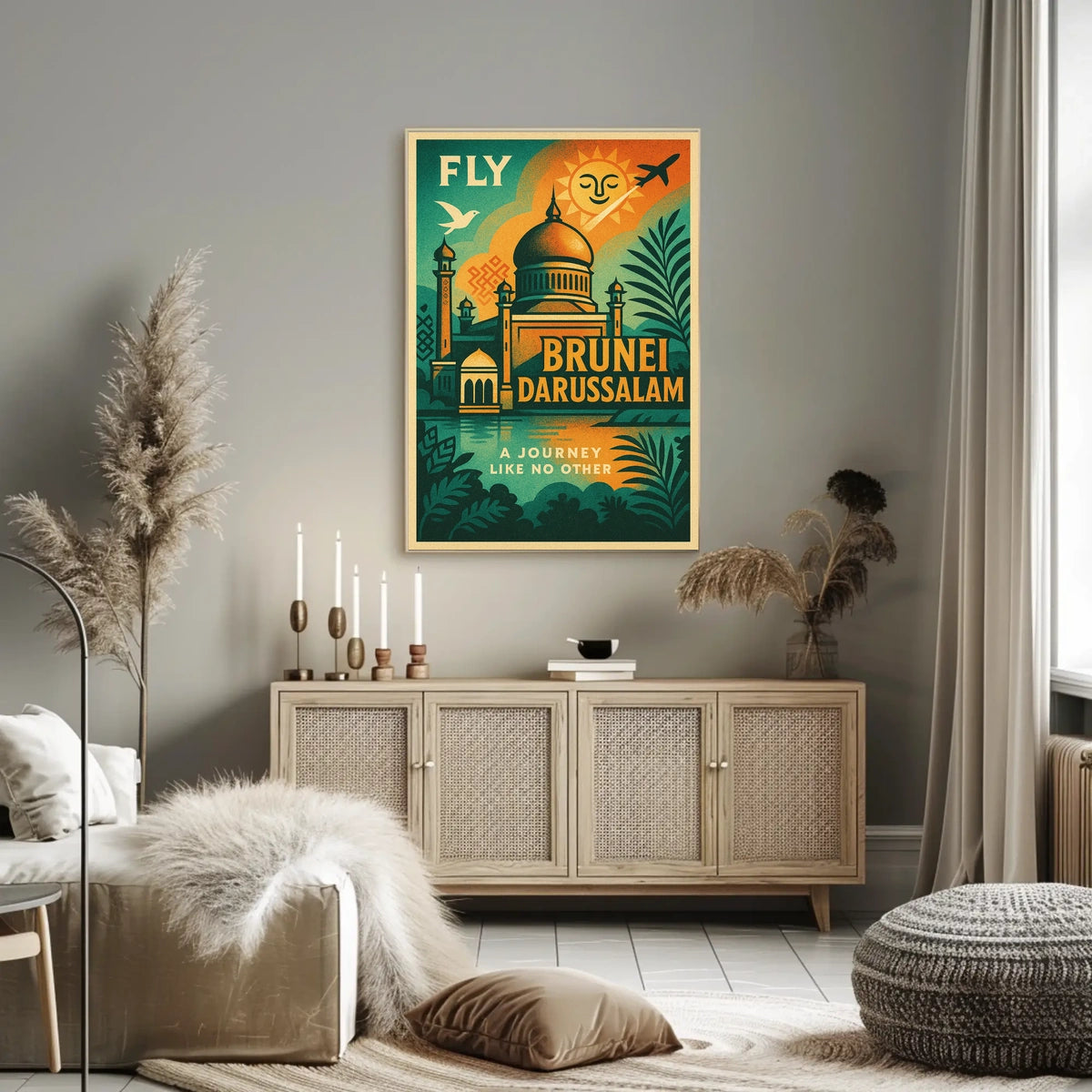 Fly to Brunei Darussalam Poster