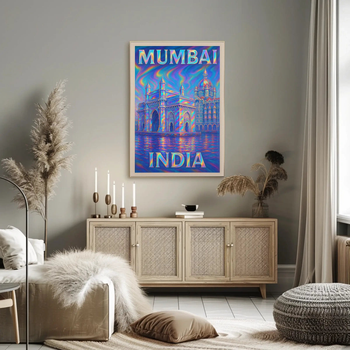 Mumbai, India Vibrant Landmarks Poster