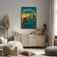Louisville Heart of Kentucky Vintage Travel Poster
