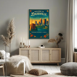 Louisville Heart of Kentucky Vintage Travel Poster