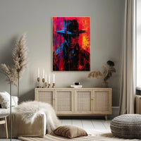 Mysterious Figure in Vivid Colors Poster PosterGoat