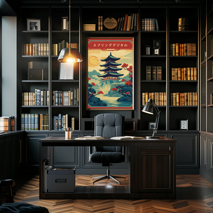 Japan Pagoda Vintage Travel Poster