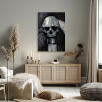 Eerie Skull Monochrome Artwork in Abstract or Artistic Poster PosterGoat