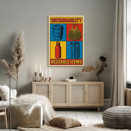 Sustainability Reusable Items Poster