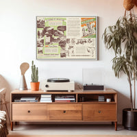 New Zealand Fun Map Poster PosterGoat