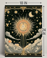 Celestial Sun and Symbols Space or Astronomy Poster