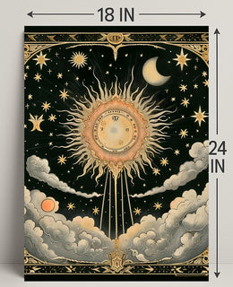 Celestial Sun and Symbols Space or Astronomy Poster