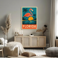 Florida Flamingo Poster