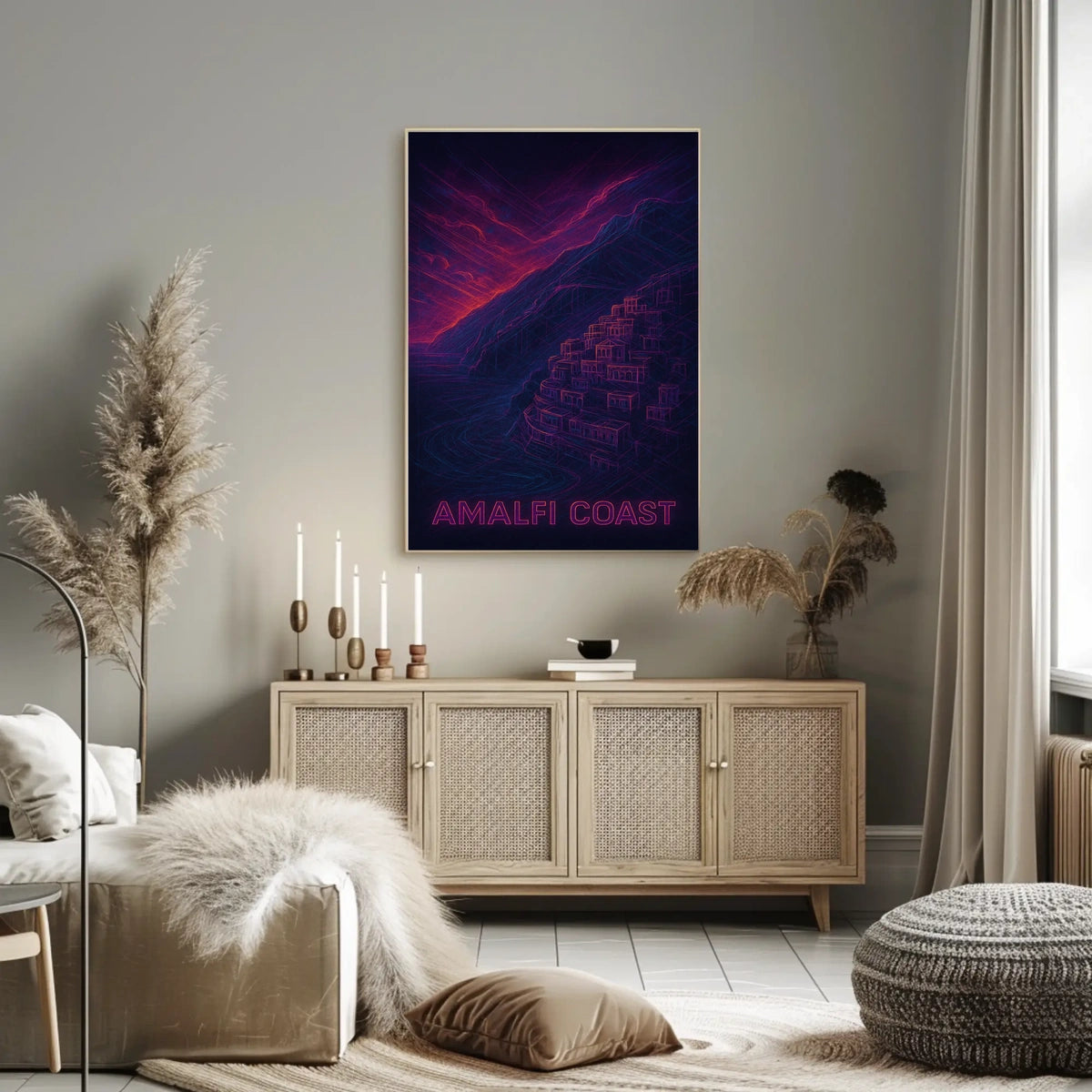Amalfi Coast Poster Wall Art Print 18x24 Seaside Views