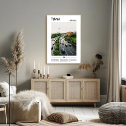 Tehran's Vibrant Cityscape With Milad Tower Urban or Cityscape Poster PosterGoat