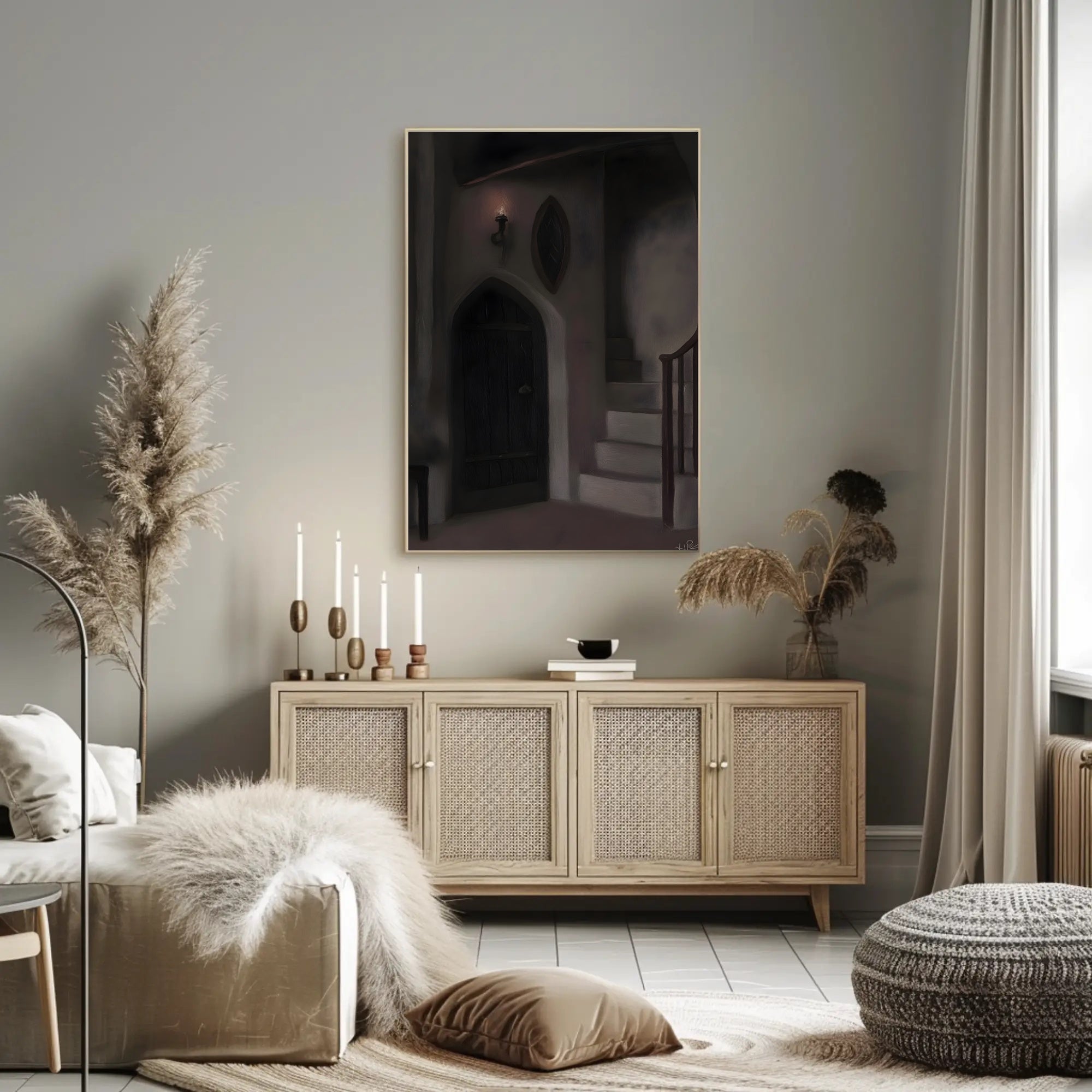 Medieval Gothic Interior Scene Fantasy or Mythology Poster PosterGoat