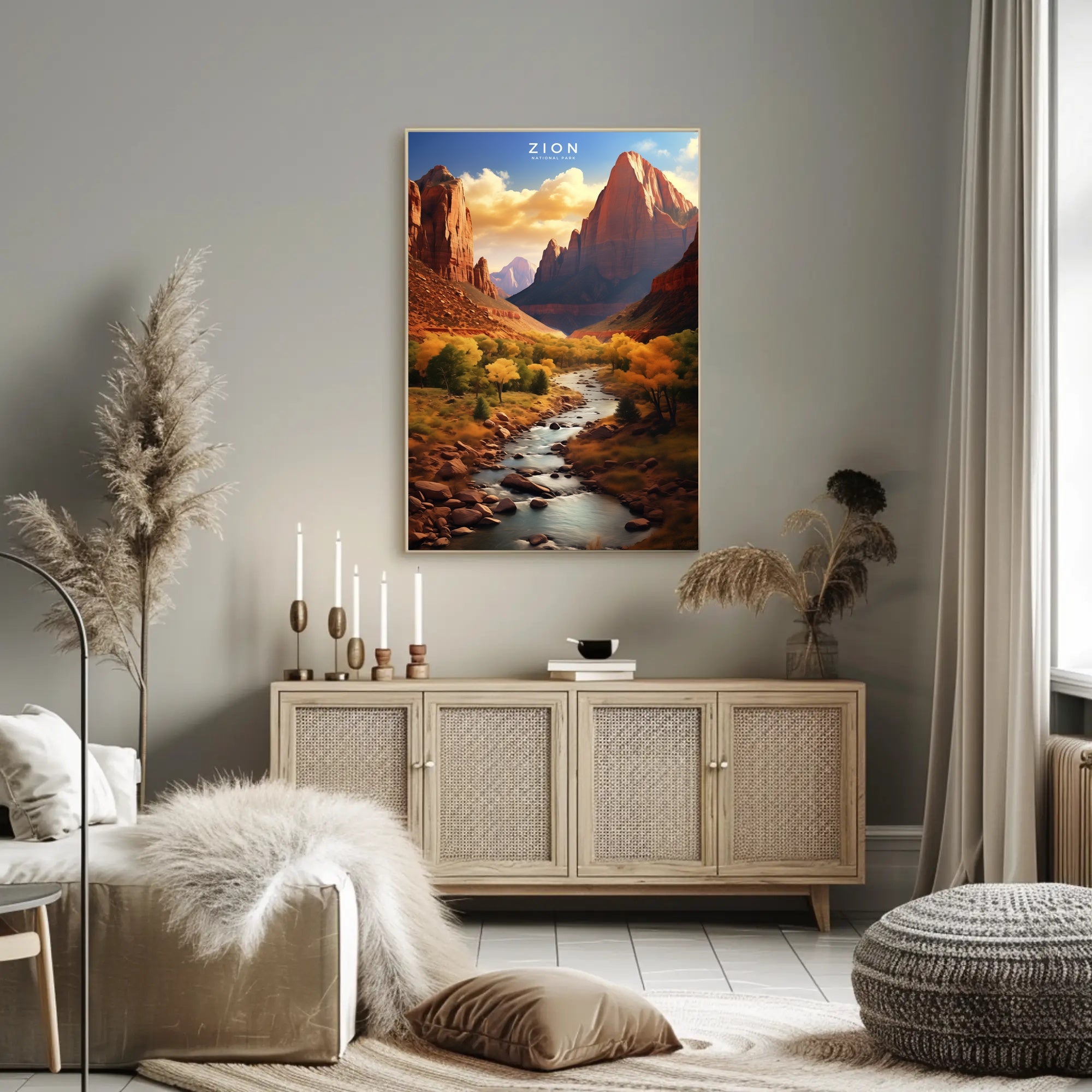 Zion National Park Scenic Travel Poster Print