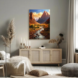 Zion National Park Scenic Travel Poster Print
