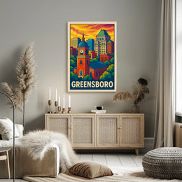 Greensboro Cityscape Poster